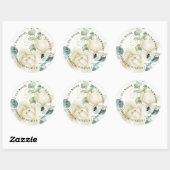 Elegante Magnolia Eucalyptus Dankjewel Bruiloft Ronde Sticker (Vel)