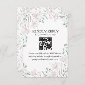 Elegante Magnolia Eucalyptus QR Code RSVP ENC Informatiekaartje (Voorkant / Achterkant)
