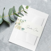 Elegante Magnolia Eucalyptus Script Uitnodigingen Wikkel