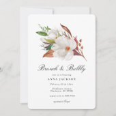 Elegante Magnolia Floral Bridal Brunch Douche Kaart (Voorkant)