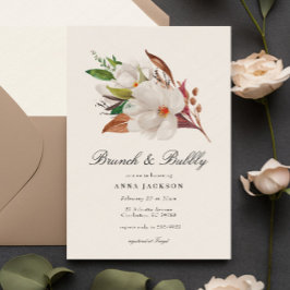 Elegante Magnolia Floral Bridal Brunch Douche Kaart