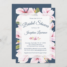 Elegante Magnolia Floral Bridal Shower Uitnodiging