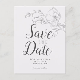 Elegante Magnolia Flower Wedding Save the Date Aankondigingskaart