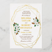 Elegante Magnolia Folie bruiloft uitnodiging (Voorkant)