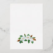 Elegante Magnolia Folie bruiloft uitnodiging (Achterkant)