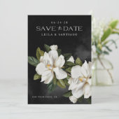 Elegante Magnolia foto Save the Date (Staand voorkant)