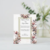 Elegante Magnolia Gouden Accent Huwelijksuitnodigi Kaart (Staand voorkant)