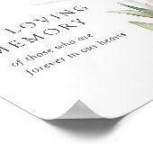 Elegante Magnolia Groene Huwelijk In Loving Memory Poster (Hoek)