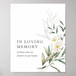 Elegante Magnolia Groene Huwelijk In Loving Memory Poster