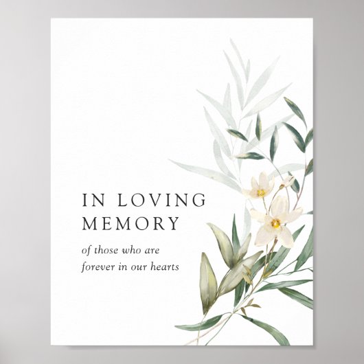 Elegante Magnolia Groene Huwelijk In Loving Memory Poster (Voorkant)