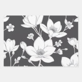 Elegante Magnolia Line Art – Minimalistische Bloem Inpakpapier Vel (Voorkant 3)