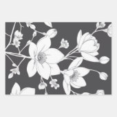 Elegante Magnolia Line Art – Minimalistische Bloem Inpakpapier Vel (Voorkant)