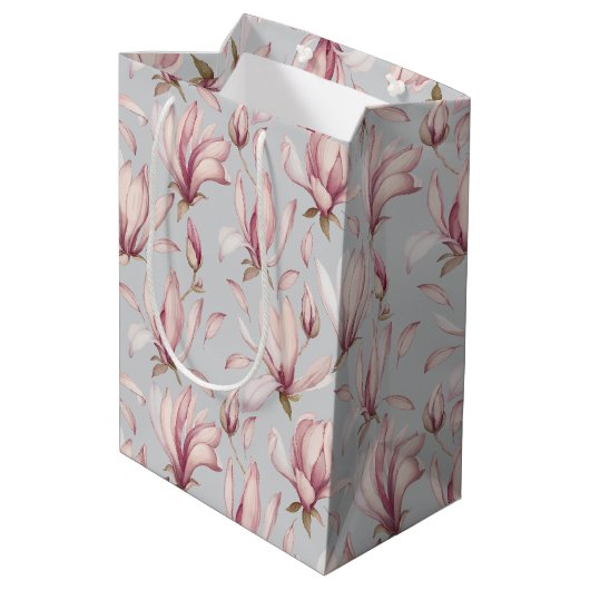 Elegante Magnolia Medium Cadeauzakje (Achterkant Gekanteld)