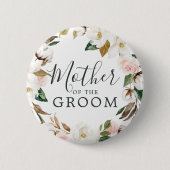 Elegante Magnolia Moeder van de Bruidegom Bruidsdo Ronde Button 5,7 Cm (Voorkant)