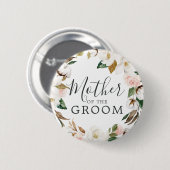 Elegante Magnolia Moeder van de Bruidegom Bruidsdo Ronde Button 5,7 Cm (Voorkant /achterkant)
