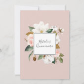 Elegante Magnolia | Quinceañera in wit en blosrood Kaart (Achterkant)