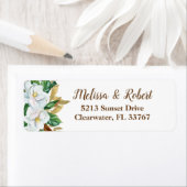 Elegante Magnolia retouradreslabels Etiket (Insitu)