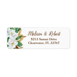 Elegante Magnolia retouradreslabels Etiket