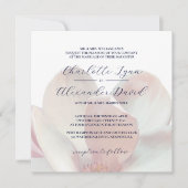 Elegante Magnolia Roze en Wit met Reactie Trouwen Kaart (Voorkant)