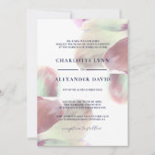 Elegante Magnolia roze en witte bruiloft Kaart (Voorkant)