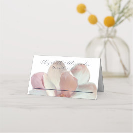 Elegante Magnolia roze en witte bruiloft Plaatskaartje