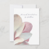 Elegante Magnolia roze en witte bruiloft Save The Date (Achterkant)