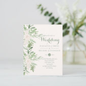 Elegante Magnolia Salie Bloemige Trouw Uitnodiging (Staand voorkant)