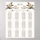 Elegante  Magnolia Trouwstoel Grafiek Poster (Voorkant)