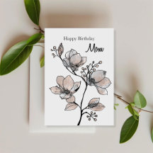 Elegante Magnolia-verjaardagskaart voor moeder