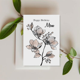 Elegante Magnolia-verjaardagskaart voor moeder Kaart