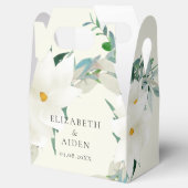 Elegante Magnolia Wedding Beige Bedankdoosjes (Geopend)