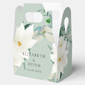 Elegante Magnolia Wedding Sage Green Bedankdoosjes (Geopend)