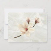 Elegante Magnolia, Witte Marmer Proefdinermaalijd Kaart (Achterkant)