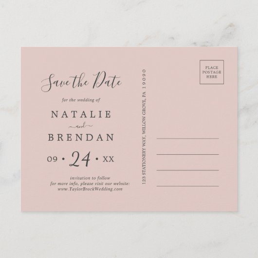Elegante Magnolia | Witte Save the Date-ansichtkaa Uitnodiging Briefkaart (Achterkant)