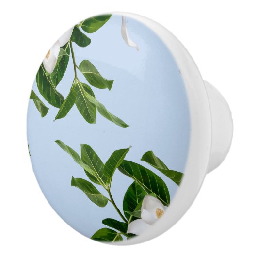 Elegante Magnoliabloesem Keramische Knop (Rechts)