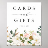 Elegante Magnolias Baby shower Kaarten en geschenk Poster (Voorkant)