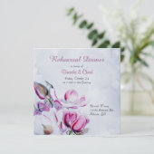 Elegante Magnolia's bruiloft repetitie uitnodiging (Staand voorkant)