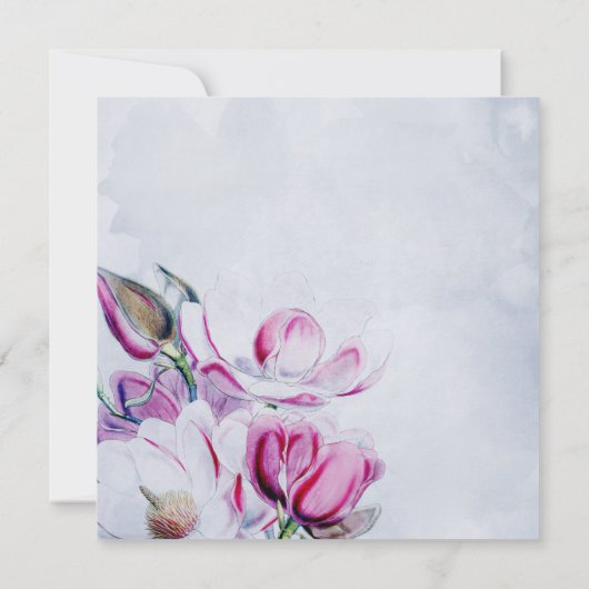 Elegante Magnolia's bruiloft repetitie uitnodiging (Achterkant)