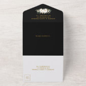 Elegante Magnolias Katoen Bloemen Groen Bruiloft All In One Uitnodiging (Buitenkant)