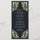 Elegante Magpie Art Nouveau bruiloft Menu (Voorkant)