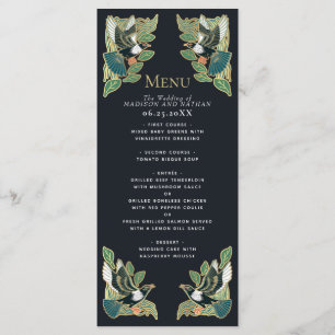 Elegante Magpie Art Nouveau bruiloft Menu