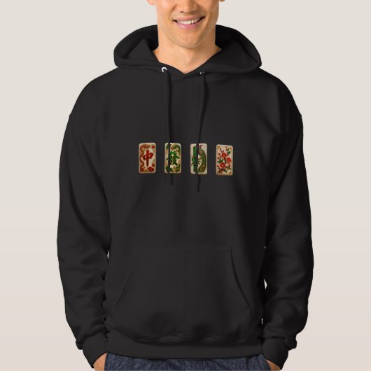Elegante Mahjong Tegels Unisex Pullover Hoodie (Voorkant)