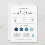 Elegante Maid of Honor infokaart Kaart (Voorkant)