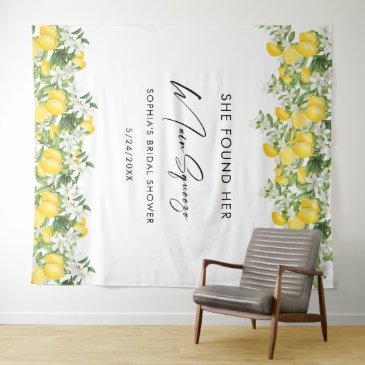 Elegante Main Squeeze Bruiloft Feest Fotobackdrop Wandkleed (In Situ (horizontaal))