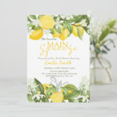 Elegante Main Squeeze Lemon Vrijgezellenfeest Kaart (Staand voorkant)