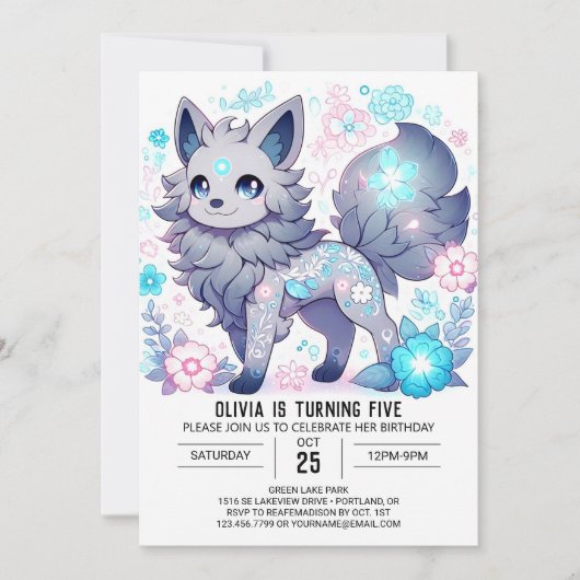 Elegante Majestic Wolf Digitale Verjaardag Kaart (Voorkant)