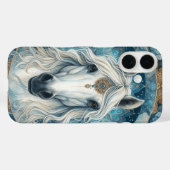 Elegante majestueuze witte paardenhoofd vloeiende  Case-Mate iPhone case (Achterkant (horizontaal))