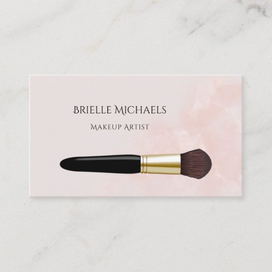 Elegante make-up artiest blush roze cosmetica bors visitekaartje (Voorkant)