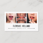 Elegante make-up artiest fotocollage visitekaartje (Voorkant)