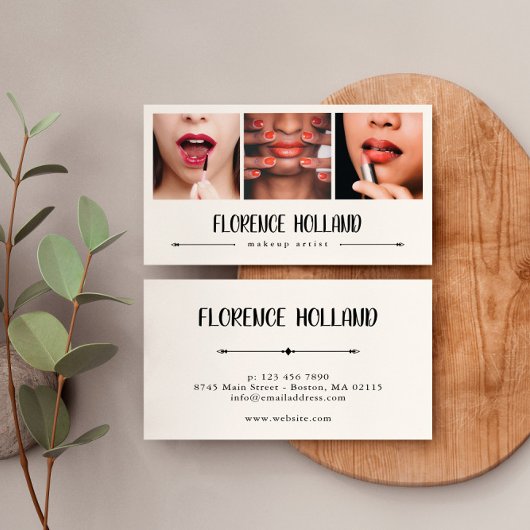 Elegante make-up artiest fotocollage visitekaartje